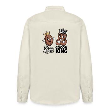 Bean Queen Cocoa King Fun Coffee et - Chemise unisexe coupe décontractée bio Stanley/Stella - écru doux - Dos - AI Model Male 178 light (178cm)