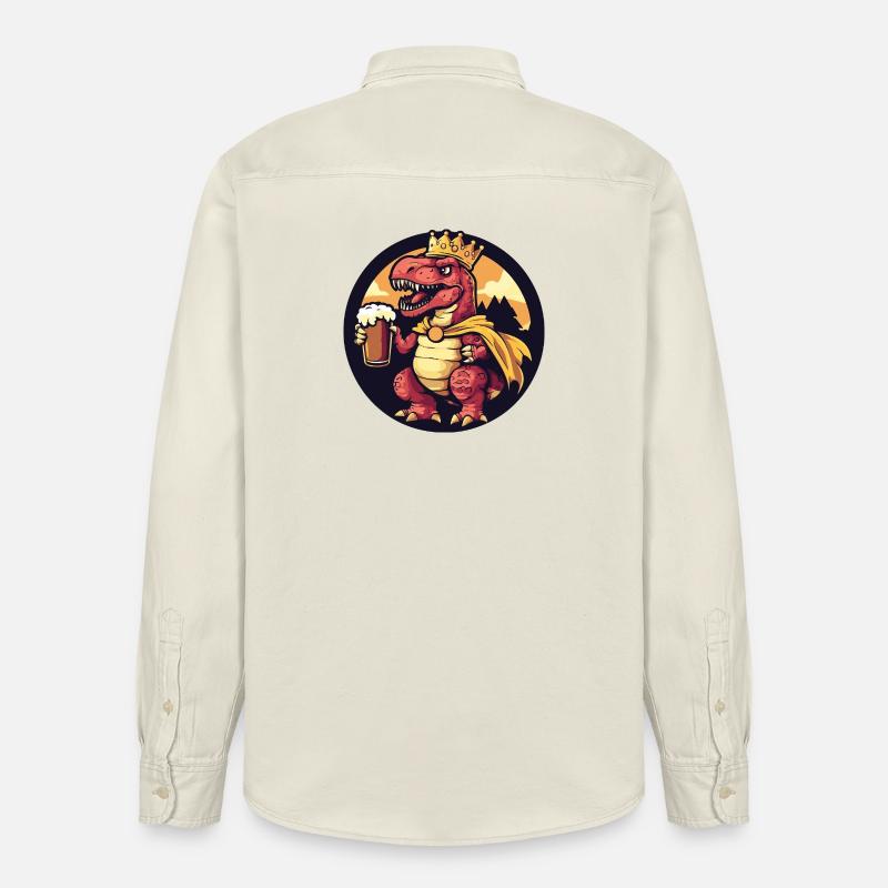 Dinosaurier T-Rex Bier Lustig - Relaxed Fit Unisex Organic Hemd von Stanley/Stella - Natur