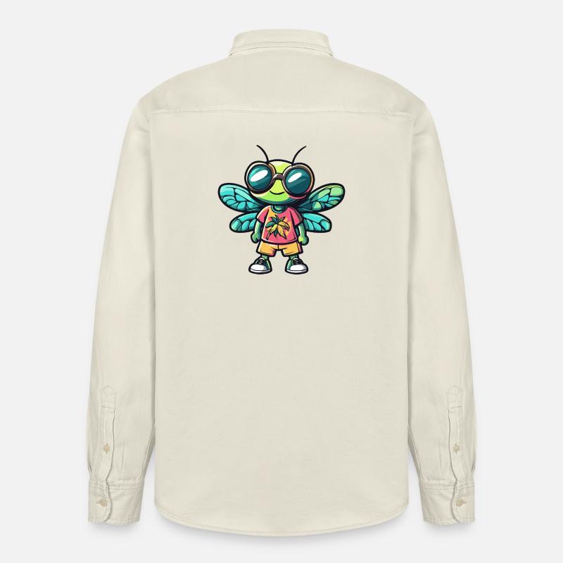 Libelle Comic Urlaub - Relaxed Fit Unisex Organic Hemd von Stanley/Stella - Natur