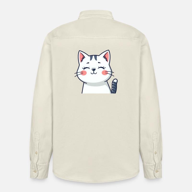 Chat Chaton Chat Chemise Cadeau - Chemise unisexe coupe décontractée bio Stanley/Stella - écru doux