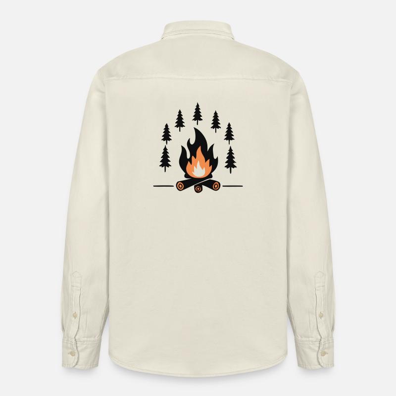 Cozy Campfire Forest - Relaxed Fit Unisex Organic Shirt by Stanley/Stella - soft Ecru