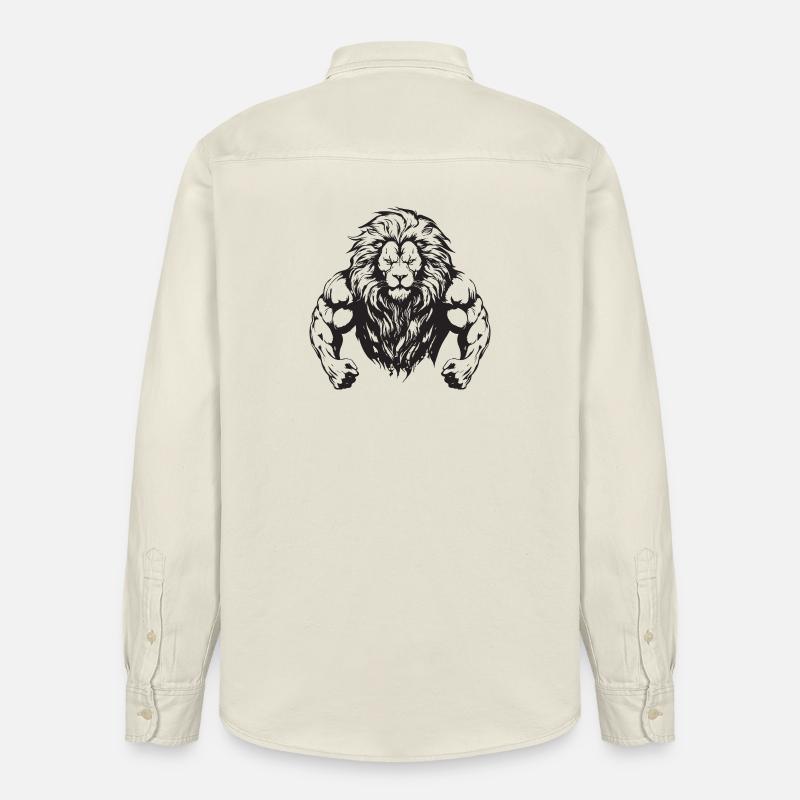 Muscles Lion - Chemise unisexe coupe décontractée bio Stanley/Stella - écru doux