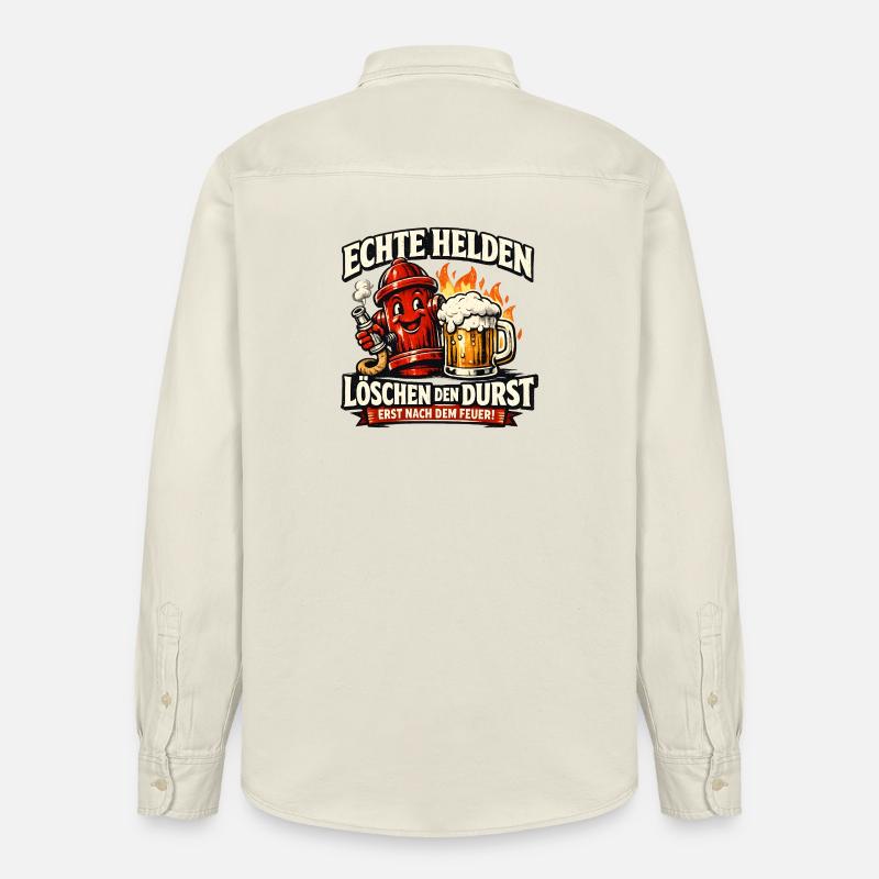 Echte Helden löschen den Durst - Relaxed Fit Unisex Organic Hemd von Stanley/Stella - Natur