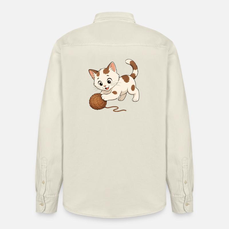 Des jeux de chaton - Chemise unisexe coupe décontractée bio Stanley/Stella - écru doux