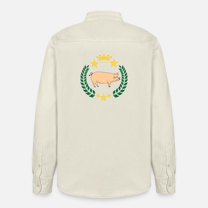 Schwein im Lorbeerkranz befleckt - Relaxed Fit Unisex Organic Hemd von Stanley/Stella - Natur