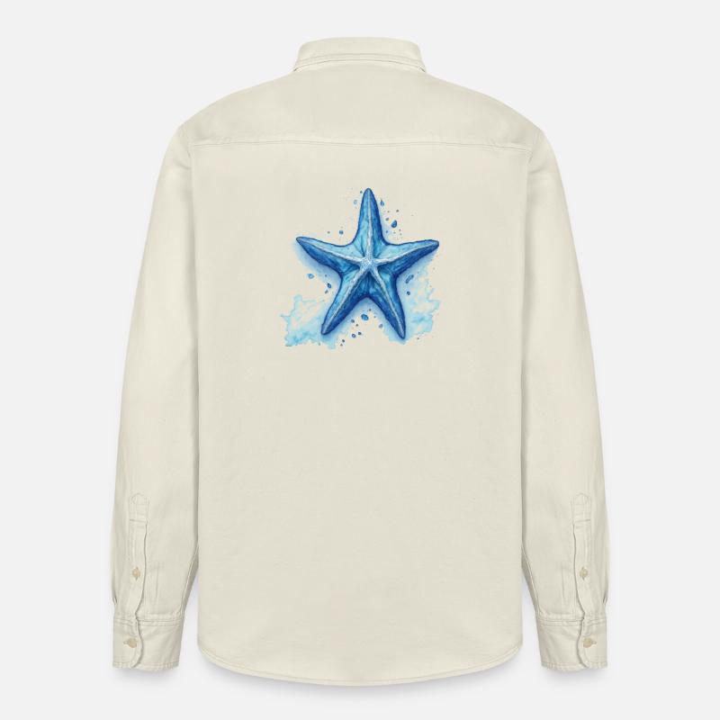 Seestern - Relaxed Fit Unisex Organic Hemd von Stanley/Stella - Natur