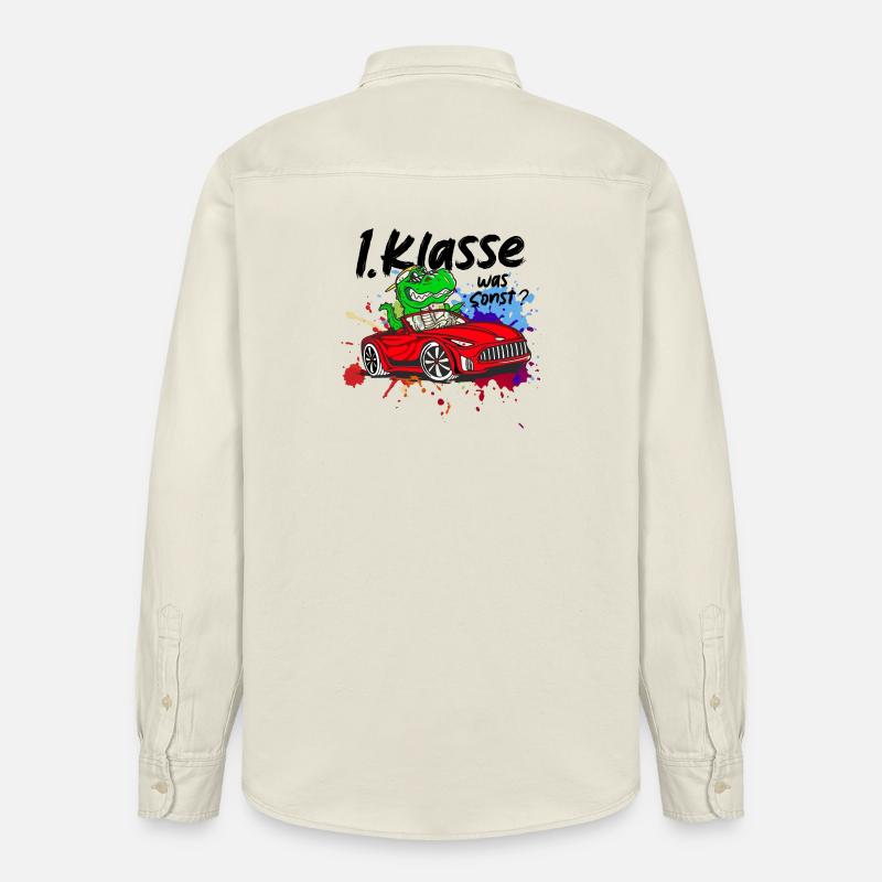 Schulkind Einschulung 2026 1. Klasse Geschenk - Relaxed Fit Unisex Organic Hemd von Stanley/Stella - Natur