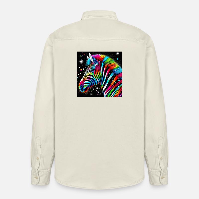 Zebra - Relaxed Fit Unisex Organic Hemd von Stanley/Stella - Natur
