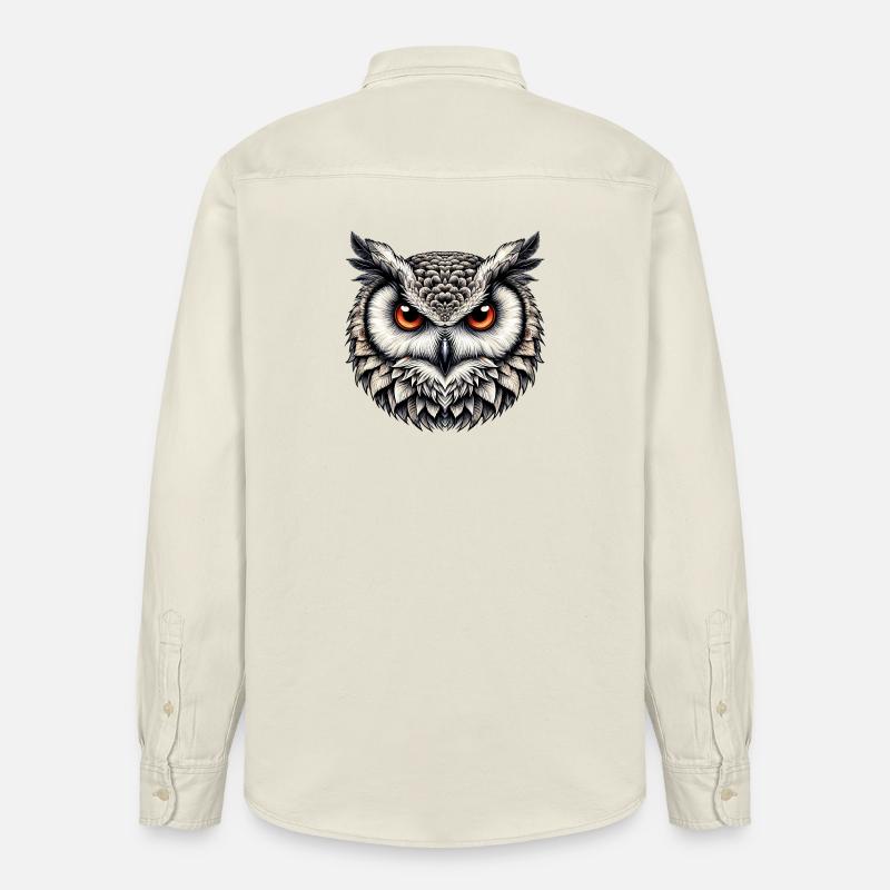 Eule - Relaxed Fit Unisex Organic Hemd von Stanley/Stella - Natur