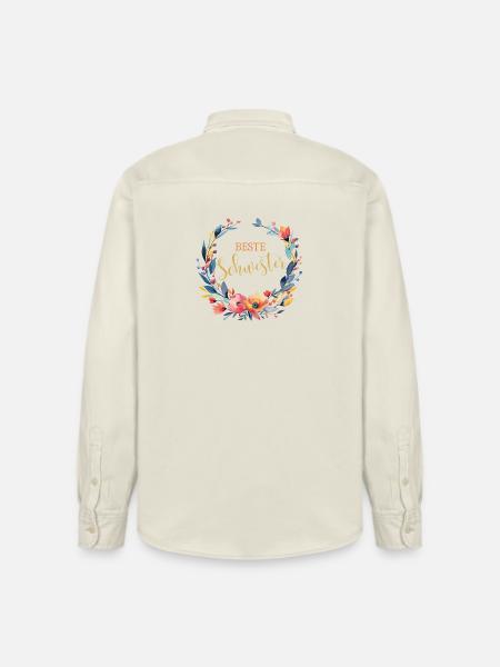 Beste Schwester! Personalisierbares Design - Relaxed Fit Unisex Organic Hemd von Stanley/Stella - Natur