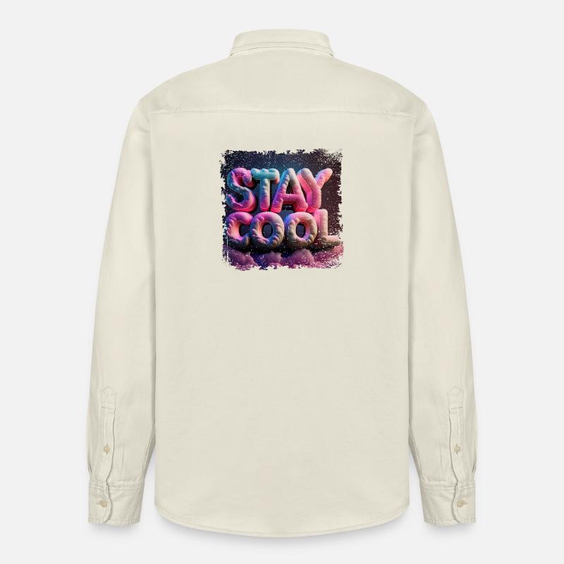 stay cool text in 3d - Relaxed Fit Unisex Organic Hemd von Stanley/Stella - Natur