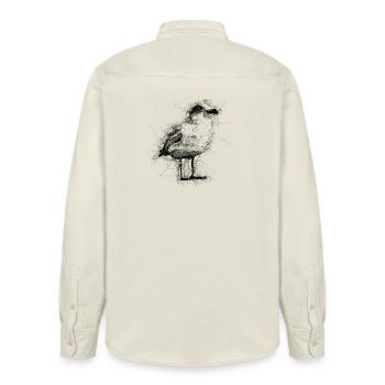 Mouette - Chemise unisexe coupe décontractée bio Stanley/Stella - écru doux - Dos - AI Model Male 178 light (178cm)