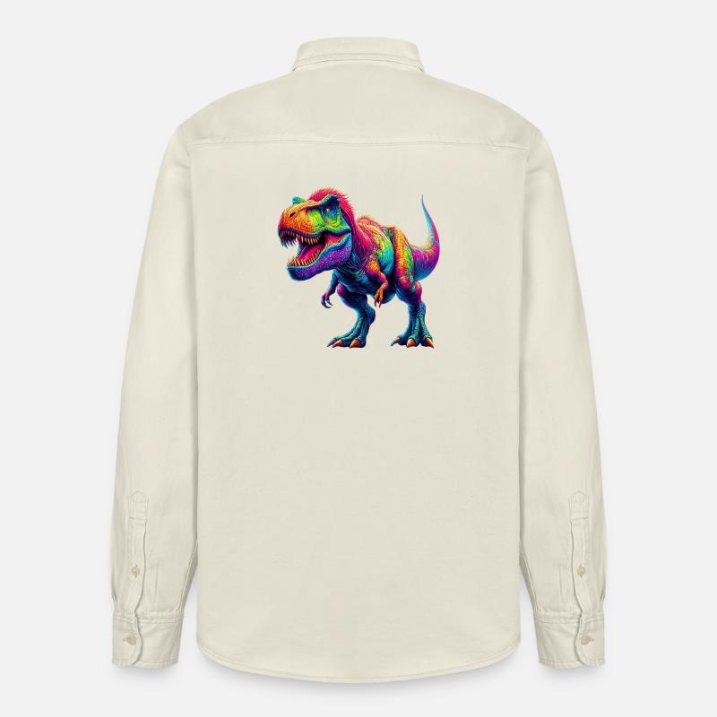 Dinosaurier - Relaxed Fit Unisex Organic Hemd von Stanley/Stella - Natur
