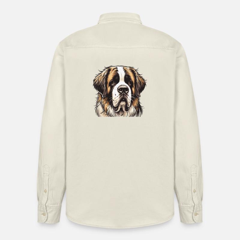 Saint-bernard - Chemise unisexe coupe décontractée bio Stanley/Stella - écru doux