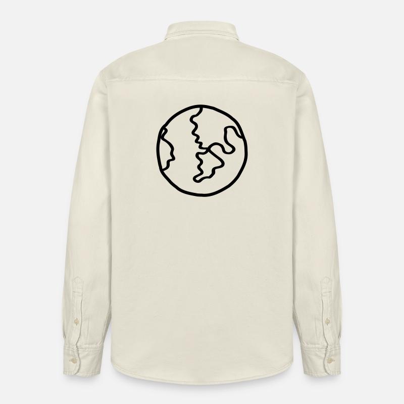 Planète Terre Doodle de l’espace - Chemise unisexe coupe décontractée bio Stanley/Stella - écru doux