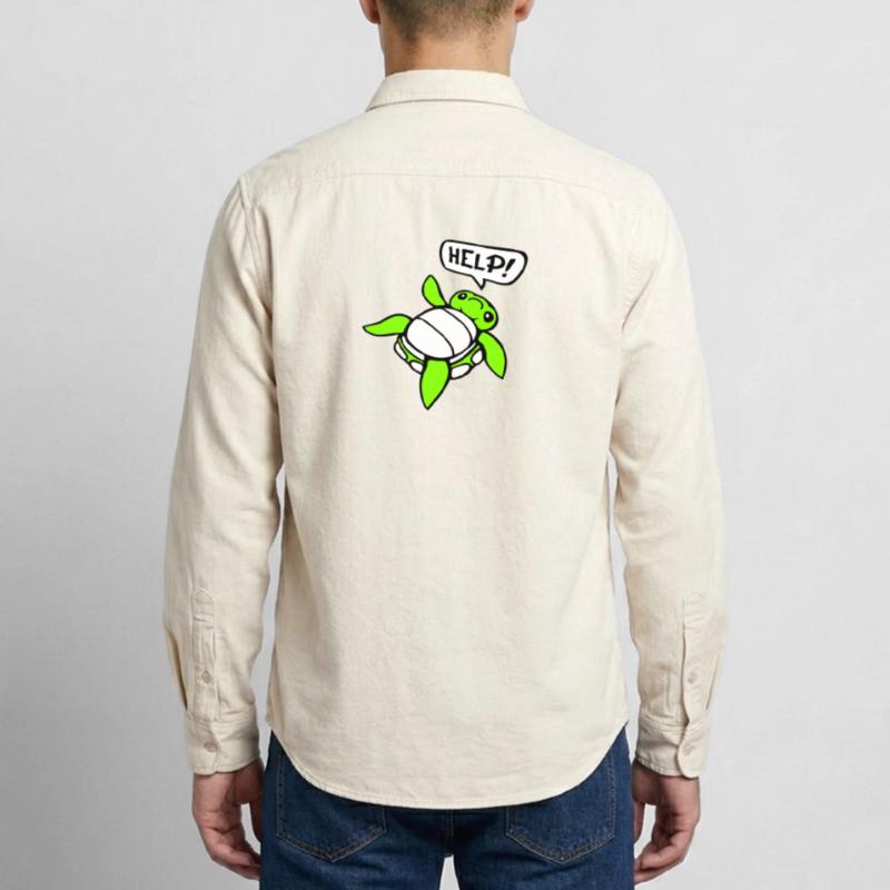 Turtle Back Tilted Over Helpless Side Help Relaxed Fit Unisex Organic Shirt by Stanley/Stella