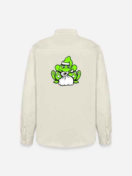 Frog Santa Claus Christmas Hat Gift - Relaxed Fit Unisex Organic Shirt by Stanley/Stella - soft Ecru