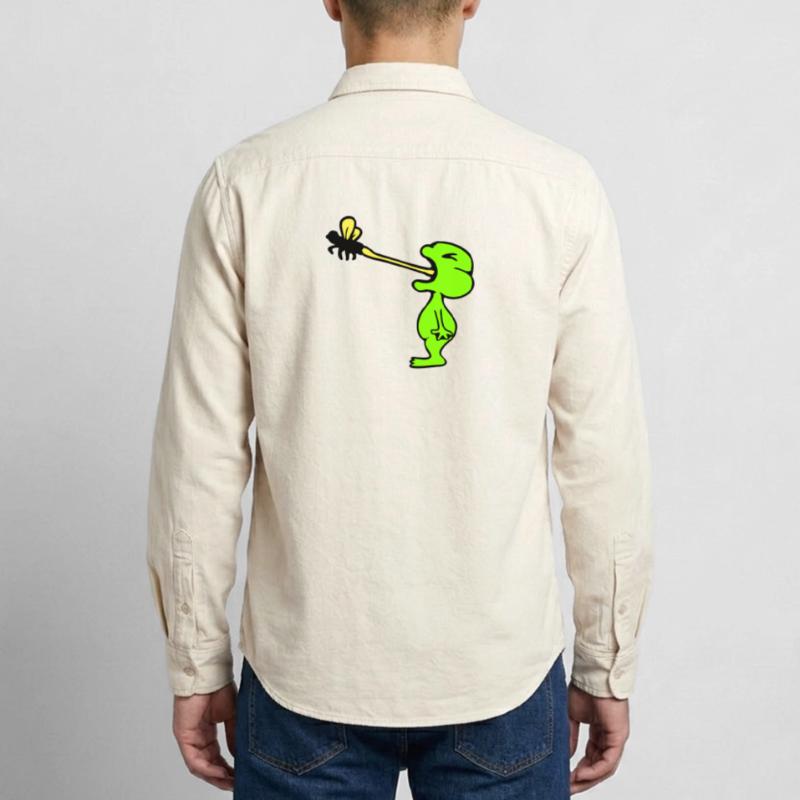 Frog catches fly tongue mosquito eat hunger toad Relaxed Fit Unisex Organic Shirt by Stanley/Stella