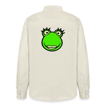 Frosch Girl Wimpern hübsche Frau weiblich Mädchen - Relaxed Fit Unisex Organic Hemd von Stanley/Stella - Natur - Hinten - AI Model Male 178 light (178cm)