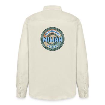 Milian als Geschenkidee - Relaxed Fit Unisex Organic Hemd von Stanley/Stella - Natur - Hinten - AI Model Male 178 light (178cm)