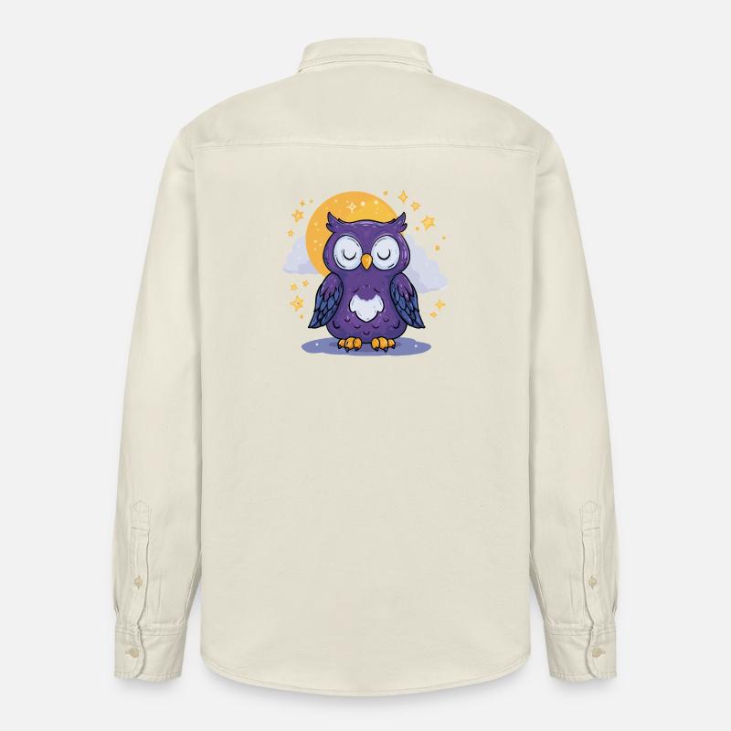 Mondnacht Eule - Relaxed Fit Unisex Organic Hemd von Stanley/Stella - Natur