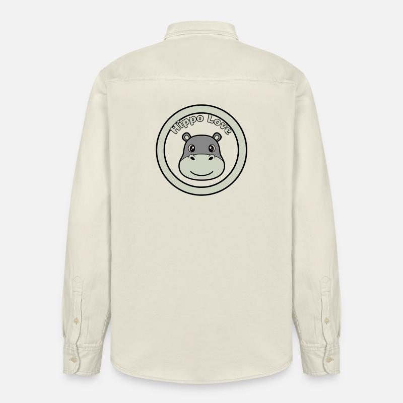 Hippo Love Hippo Logo Badge - Chemise unisexe coupe décontractée bio Stanley/Stella - écru doux