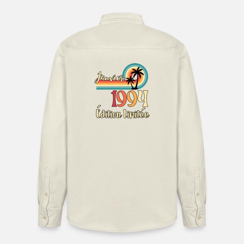 Janvier 1994 – Édition limitée rétro - Chemise unisexe coupe décontractée bio Stanley/Stella - écru doux