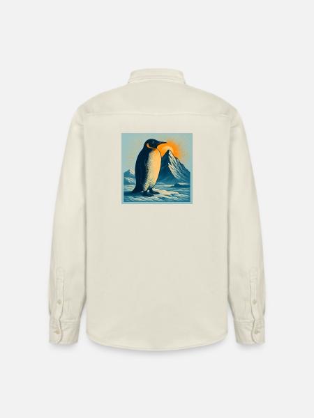 Polar beach penguin at sunrise - Relaxed Fit Unisex Organic Shirt by Stanley/Stella - soft Ecru