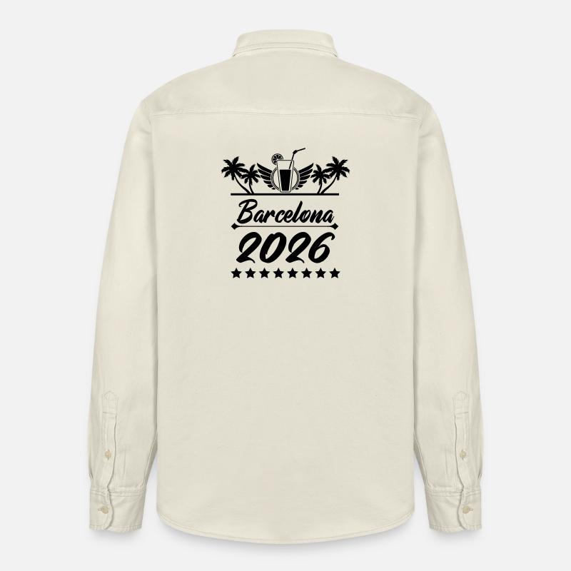 Barcelone 2026 - Chemise unisexe coupe décontractée bio Stanley/Stella - écru doux