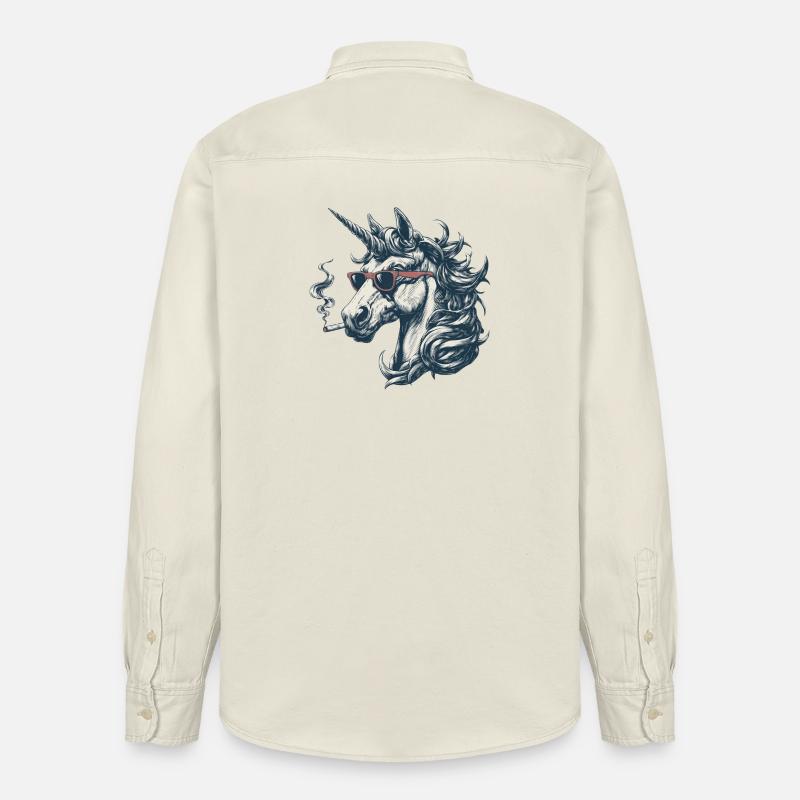 Licorne cool - Chemise unisexe coupe décontractée bio Stanley/Stella - écru doux