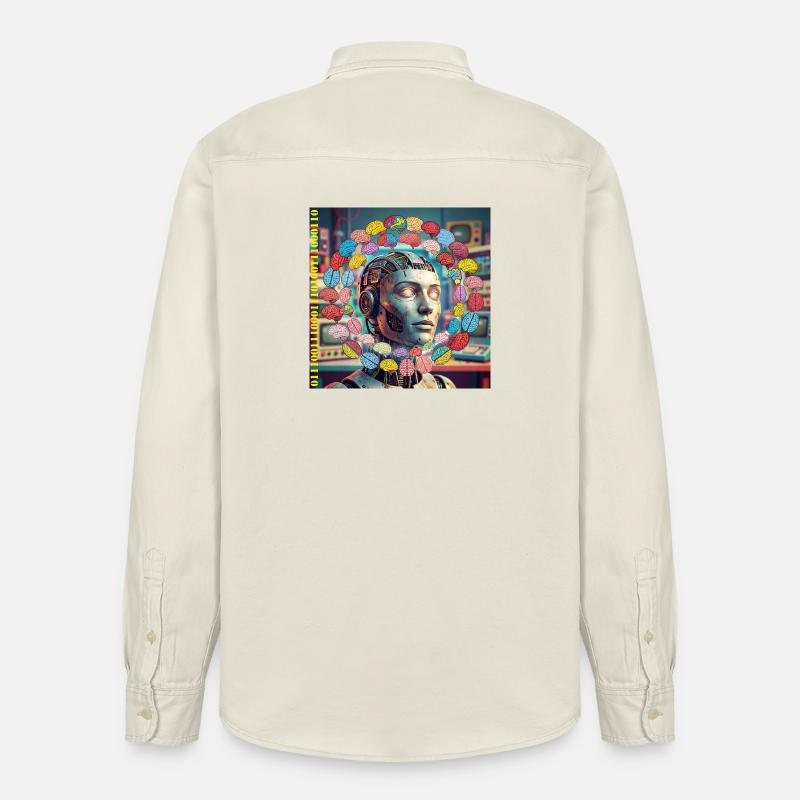 Android avec satellites cérébraux - Chemise unisexe coupe décontractée bio Stanley/Stella - écru doux