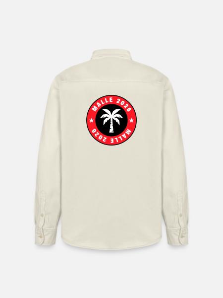 Malle 2026 Palm Tree Circle - Relaxed Fit Unisex Organic Shirt by Stanley/Stella - soft Ecru