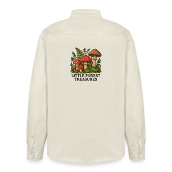 Champignons au trésor de la petite forêt - Chemise unisexe coupe décontractée bio Stanley/Stella - écru doux - Dos - AI Model Male 178 light (178cm)