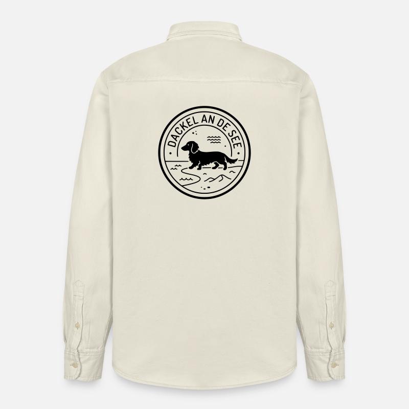 Dackel an de See Moin Platt - Relaxed Fit Unisex Organic Hemd von Stanley/Stella - Natur