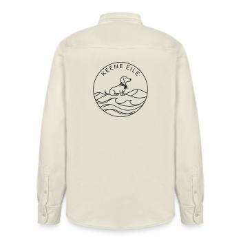 Badge de teckel Sea Keene Rush - Chemise unisexe coupe décontractée bio Stanley/Stella - écru doux - Dos - AI Model Male 178 light (178cm)