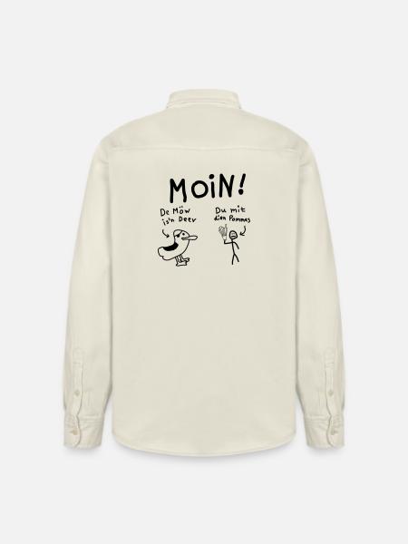 Moin Möwe Pommesdieb Lustig - Relaxed Fit Unisex Organic Hemd von Stanley/Stella - Natur