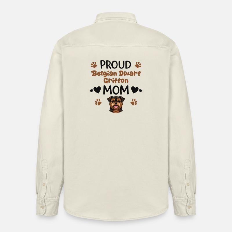 Stolze Griffon Mutter, Belgischer Zwerggriffon - Relaxed Fit Unisex Organic Hemd von Stanley/Stella - Natur
