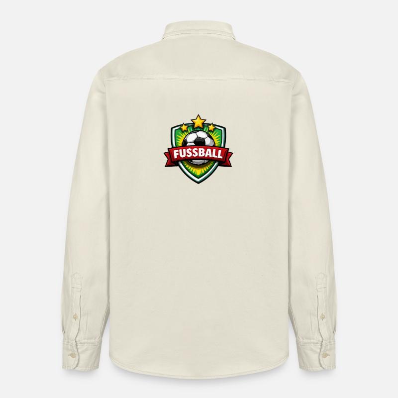 Fussball Shield mit Banner - Relaxed Fit Unisex Organic Hemd von Stanley/Stella - Natur