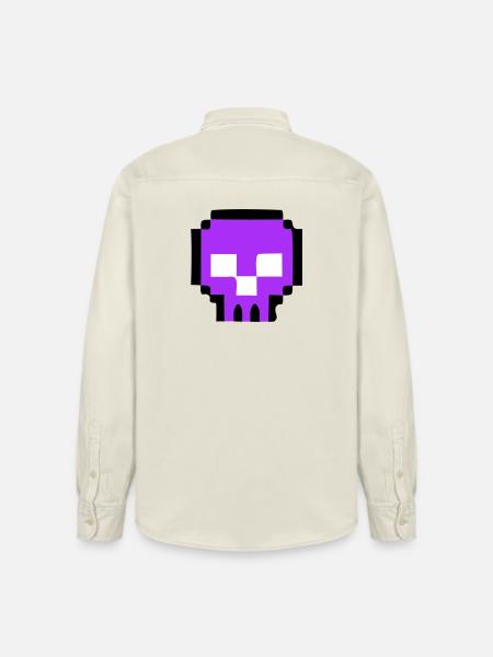 Pixel Skull Game Over - Relaxed Fit Unisex Organic Shirt by Stanley/Stella - soft Ecru
