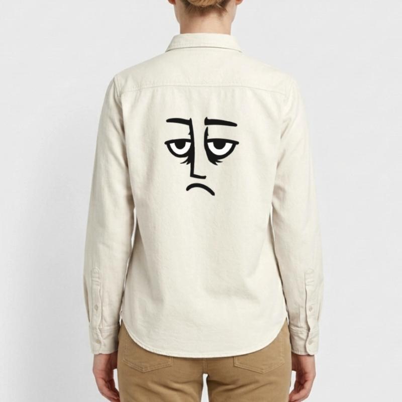 Grumpy sad disappointed face funny Relaxed Fit Unisex Organic Shirt by Stanley/Stella