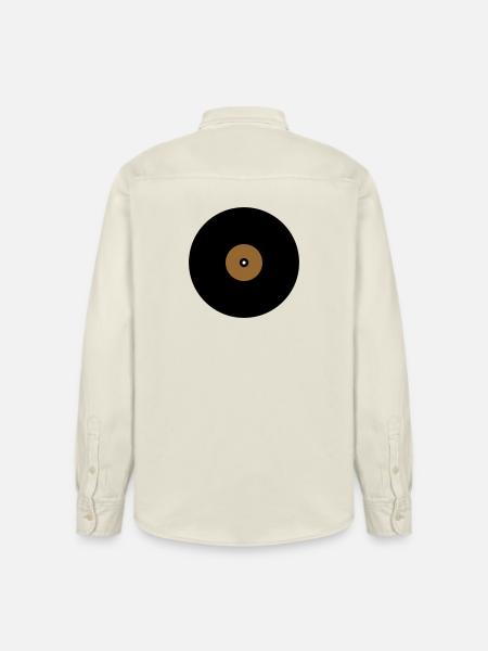 Schallplatte Kreis Textfeld Basis - Relaxed Fit Unisex Organic Hemd von Stanley/Stella - Natur