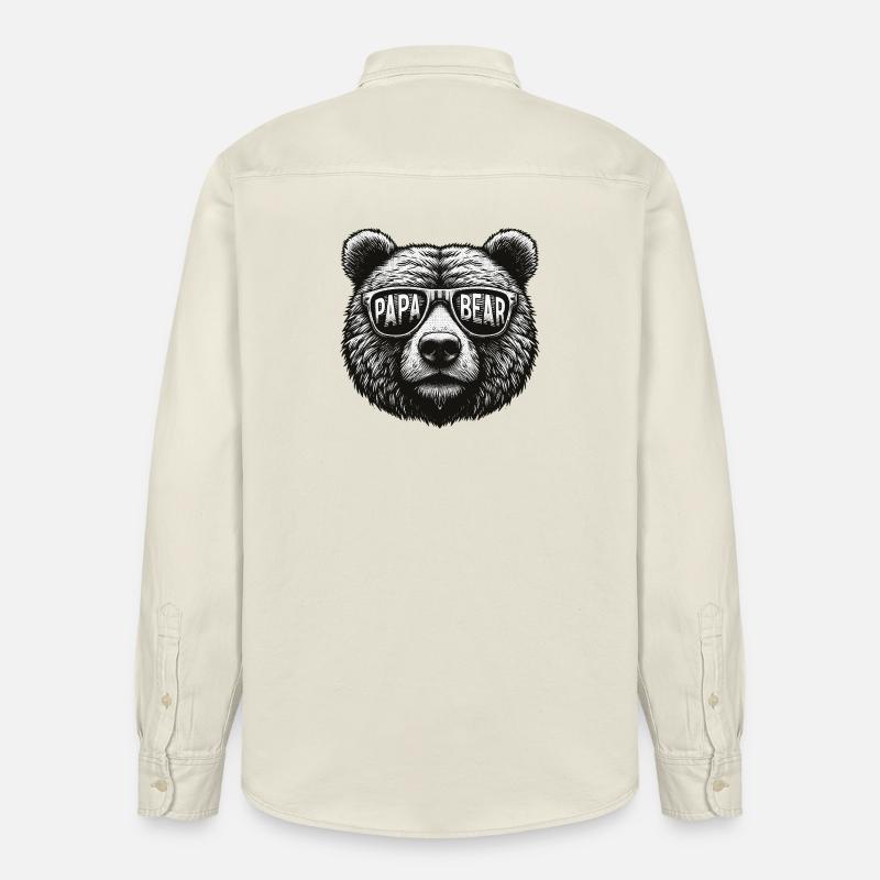Papa Bear - Relaxed Fit Unisex Organic Hemd von Stanley/Stella - Natur
