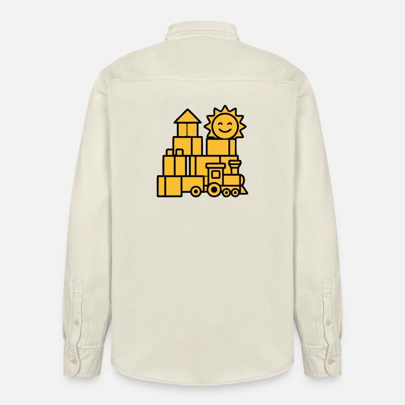 Bauklötze Eisenbahn Spielzeug - Relaxed Fit Unisex Organic Hemd von Stanley/Stella - Natur
