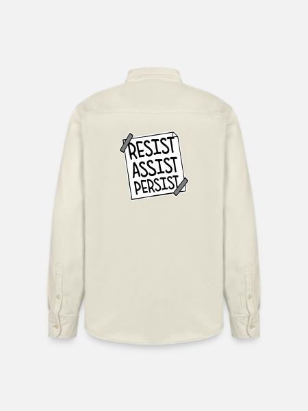 Resist Assist Persist Activism Motivation Logo - Relaxed Fit Unisex Organic Shirt by Stanley/Stella - soft Ecru