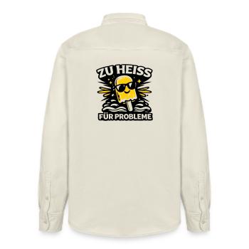 zu heiss für Probleme - Relaxed Fit Unisex Organic Hemd von Stanley/Stella - Natur - Hinten - AI Model Male 178 light (178cm)