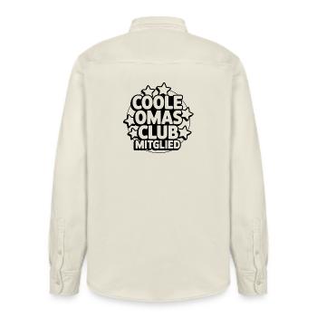 Coole Omas Club - Relaxed Fit Unisex Organic Hemd von Stanley/Stella - Natur - Hinten - AI Model Male 178 light (178cm)