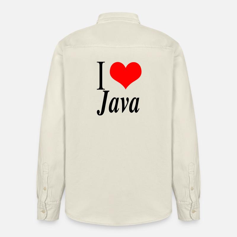 J'adore Java - Chemise unisexe coupe décontractée bio Stanley/Stella - écru doux