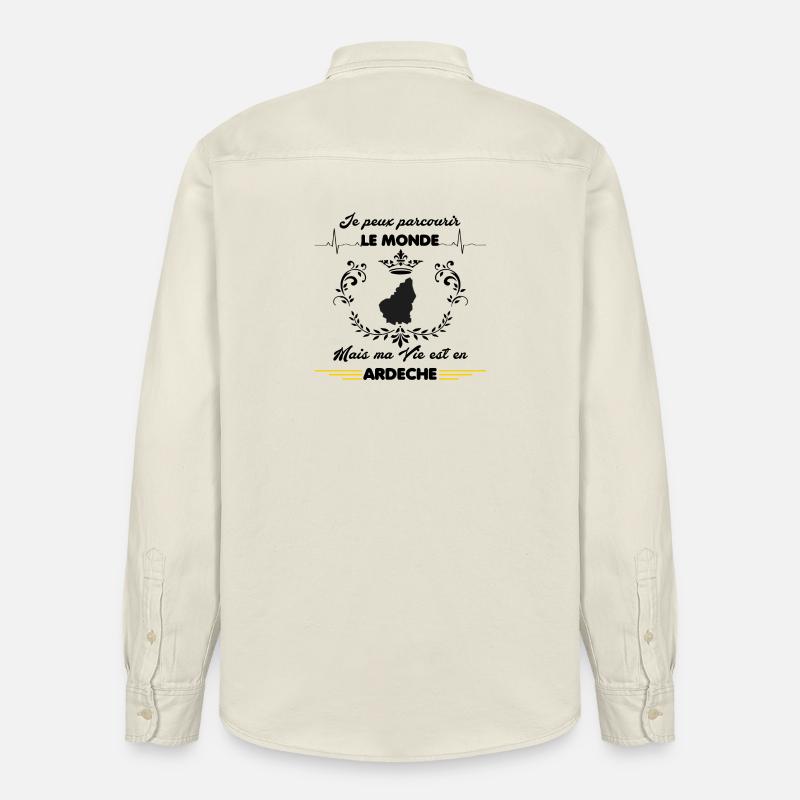 MA VIE EST EN ARDECHE - Chemise unisexe coupe décontractée bio Stanley/Stella - écru doux