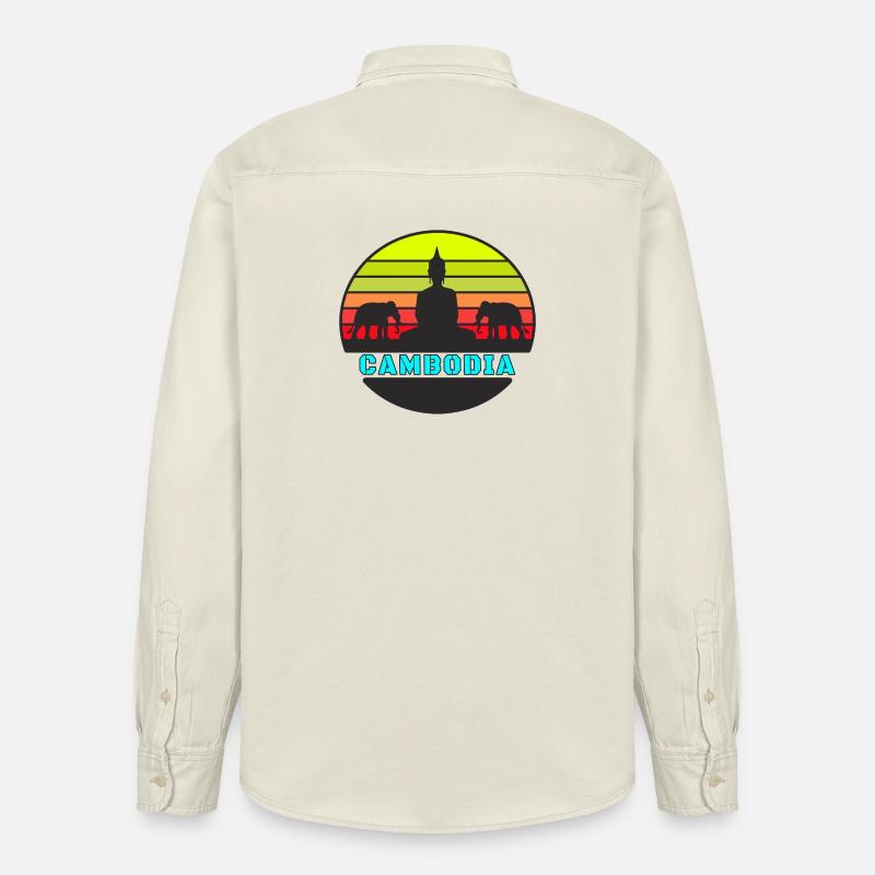Kambodscha / Buddha / Elefant / Geschenk - Relaxed Fit Unisex Organic Hemd von Stanley/Stella - Natur