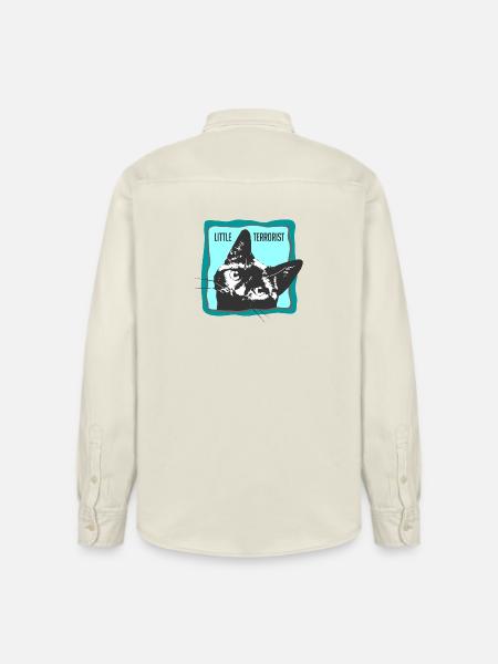 Cat portrait with slogans - Relaxed Fit Unisex Organic Shirt by Stanley/Stella - soft Ecru